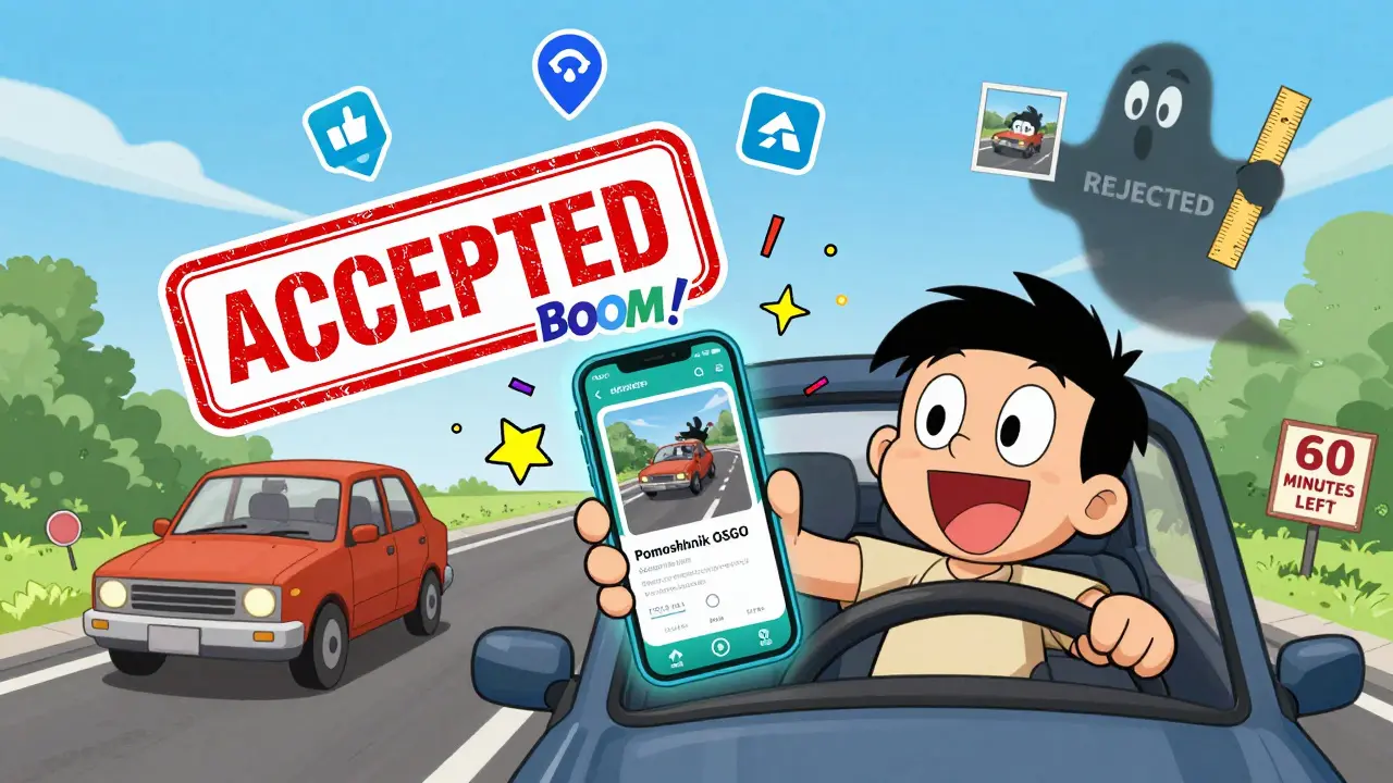 Водитель отправляет фото через приложение, а ИИ одобряет снимки с праздничными эффектами.