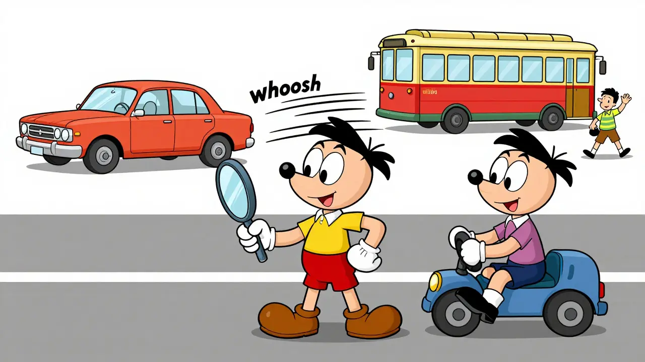 Водитель плавно перестраивается в потоке, за ним откатывается машина, а трамвай проезжает спокойно.