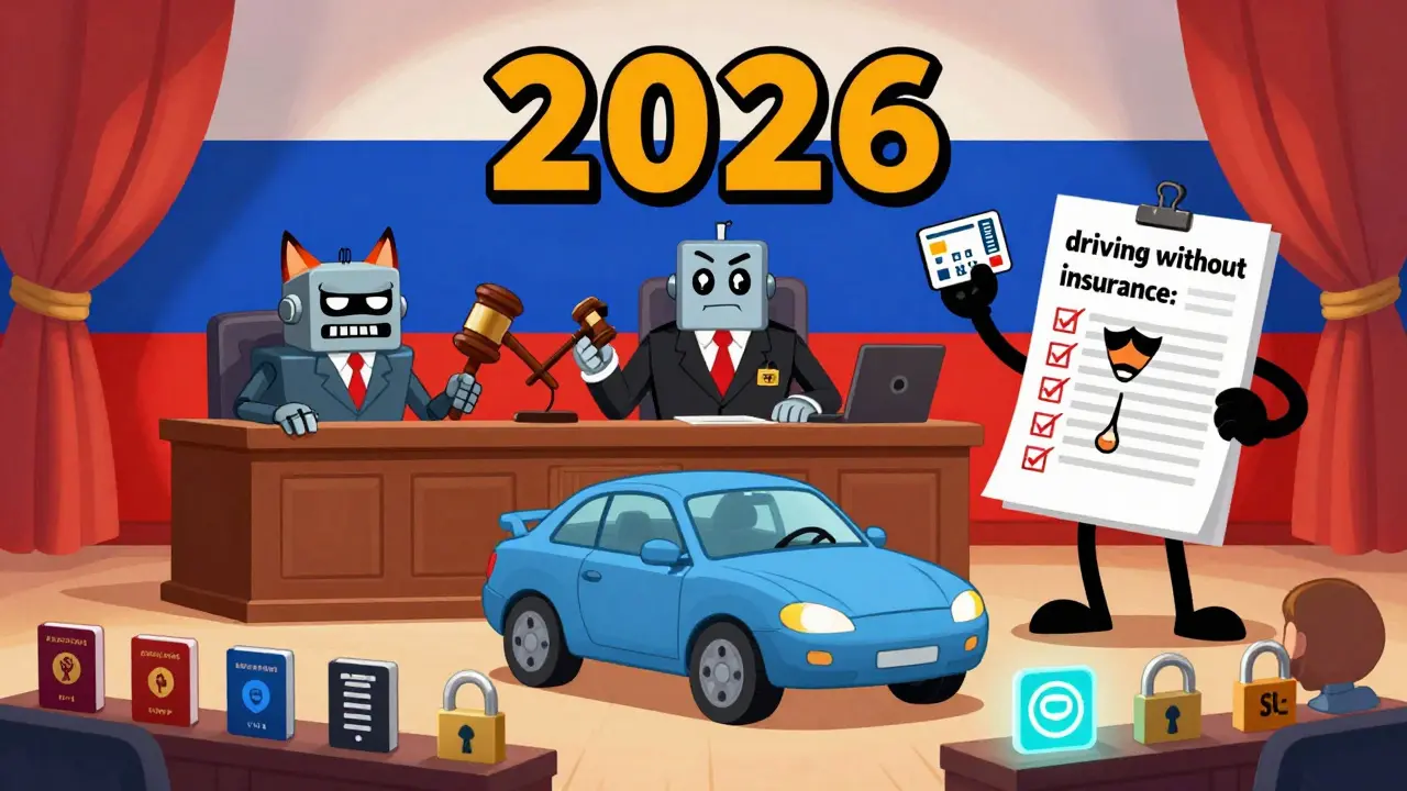 Машину судят за отсутствие страховки, защиту ведёт контрольный список с полисом и картой ТО.