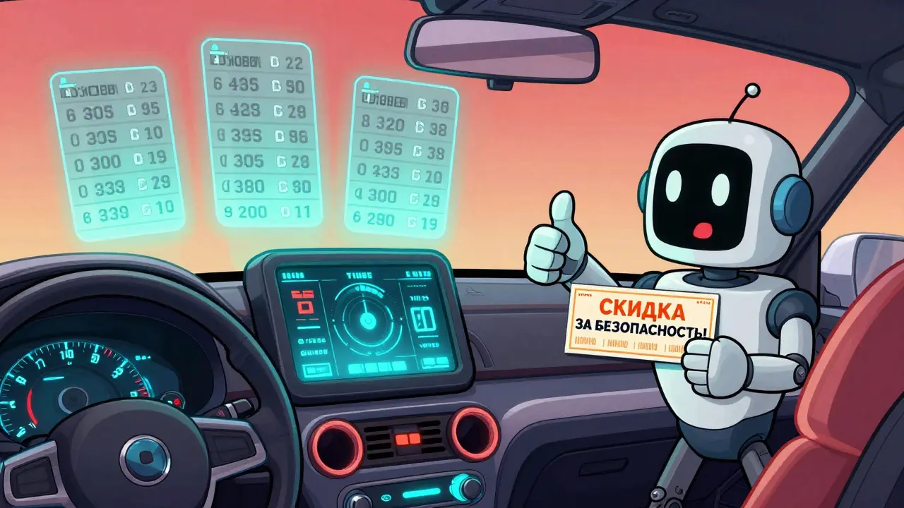 Современный автомобиль с телематикой получает скидку за безопасное вождение, робот одобряет.