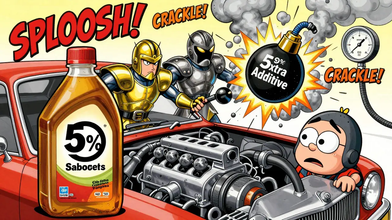 Внутри двигателя — битва между защитными добавками и вредными примесями, с комиксными эффектами и падающим манометром.