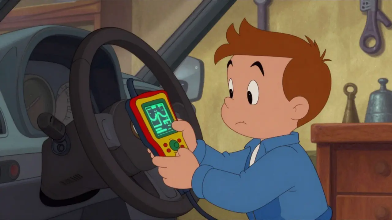 Диагност подключает сканер к автомобилю