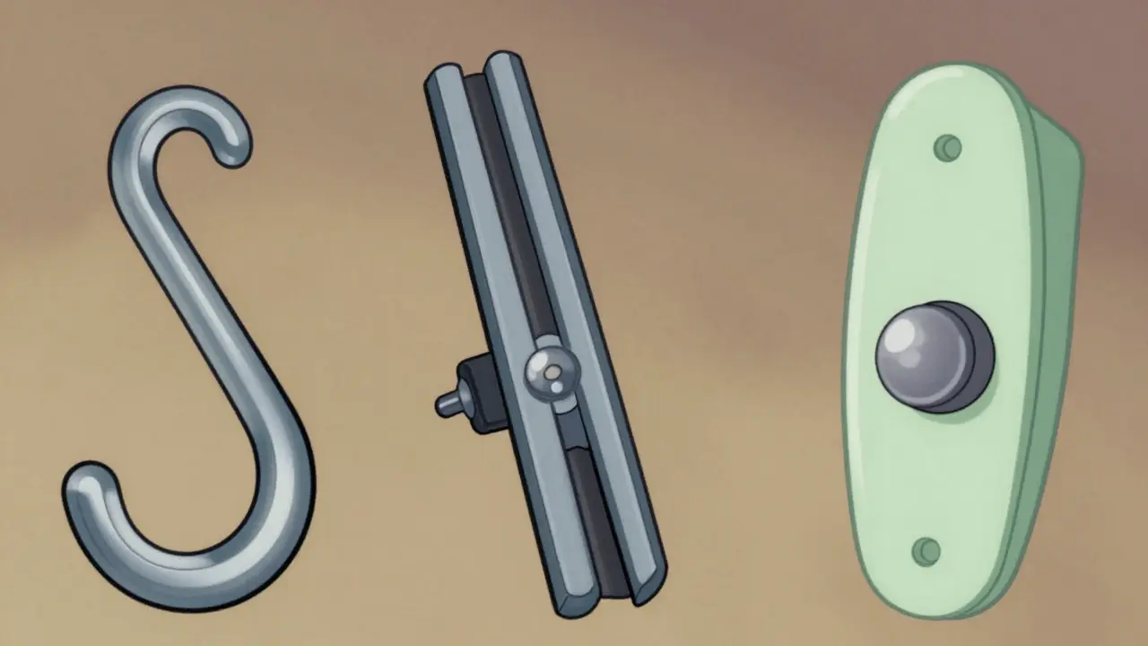 Разные типы креплений дворников изображены схематично