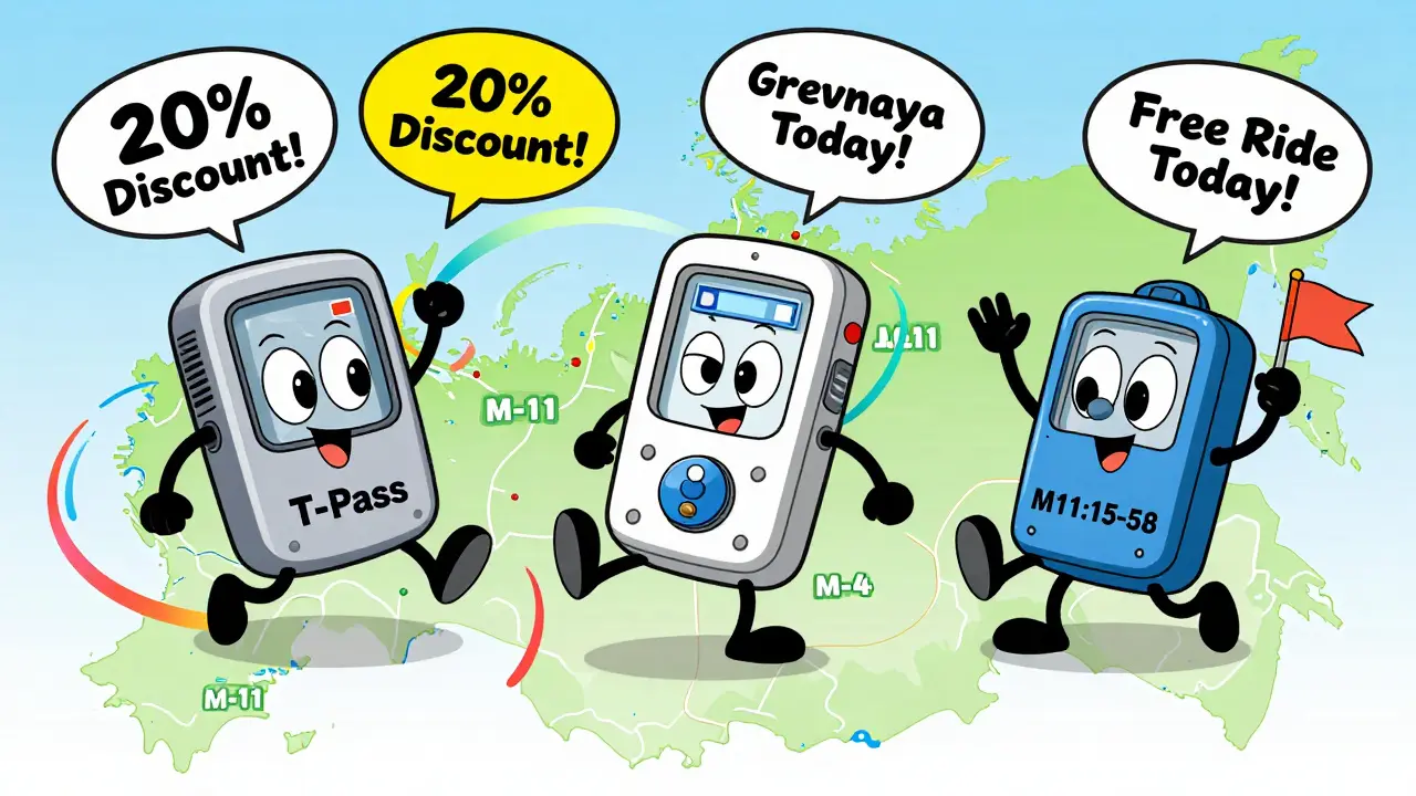 Три забавных транспондера с лицами танцуют по карте России, оставляя следы на дорогах М-11, ЦКАД и М-4.