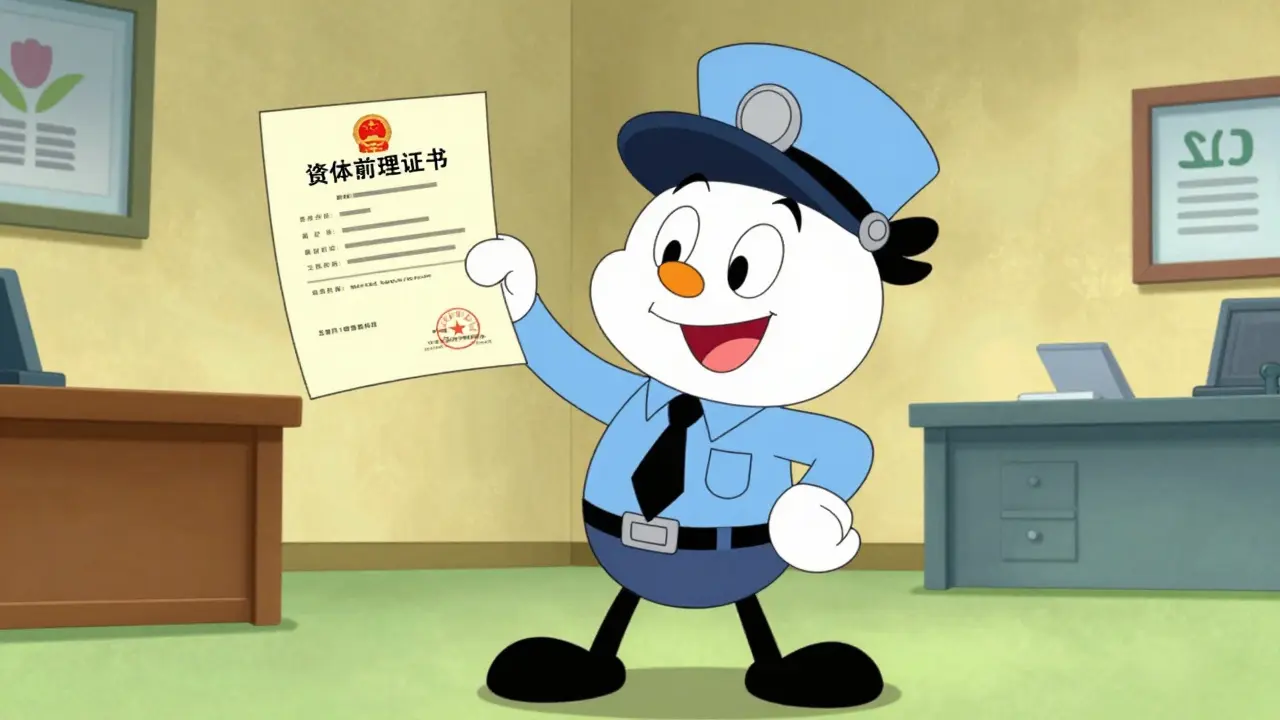 Водитель с картой техосмотра после проверки