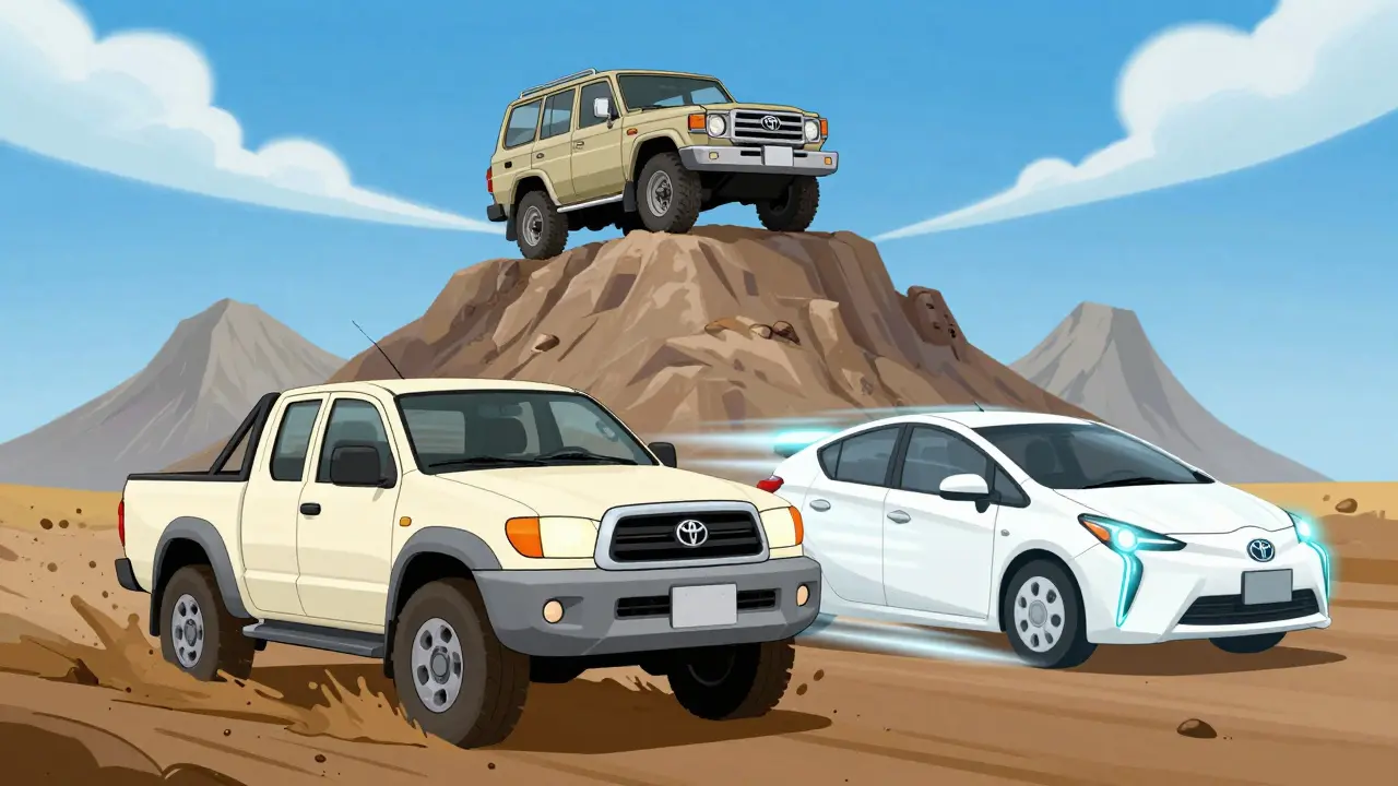 Карикатурные легенды Toyota: Hilux, Prius и Land Cruiser в действии