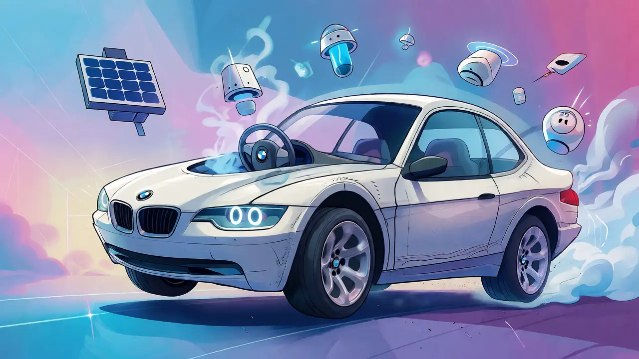BMW Gina с тканевым кузовом и магическими технологиями будущего в мультяшном стиле.